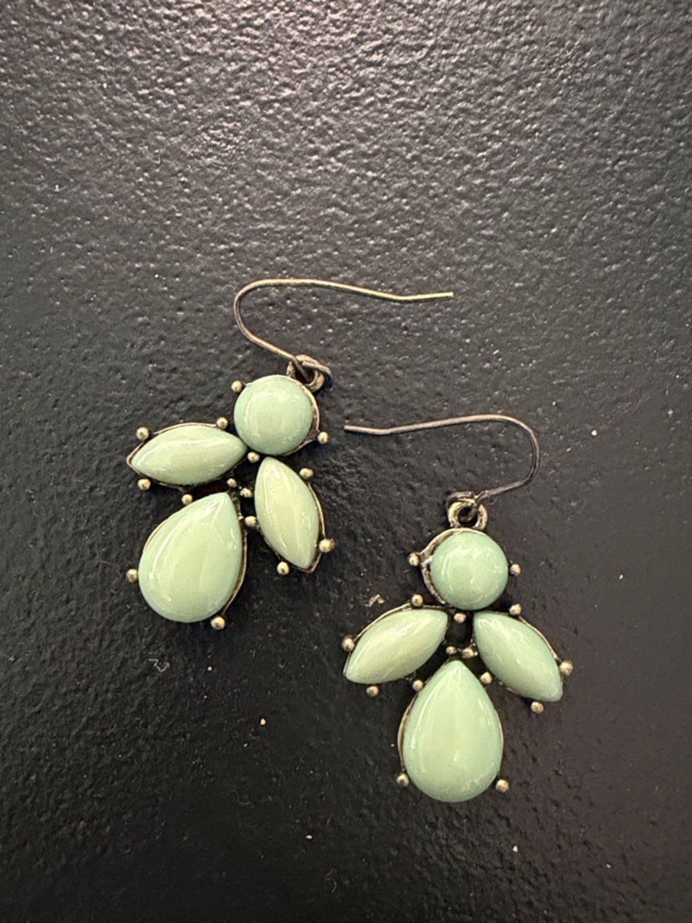 Mint Green Teardrop Cluster Dangle Earrings - Women Jewelry